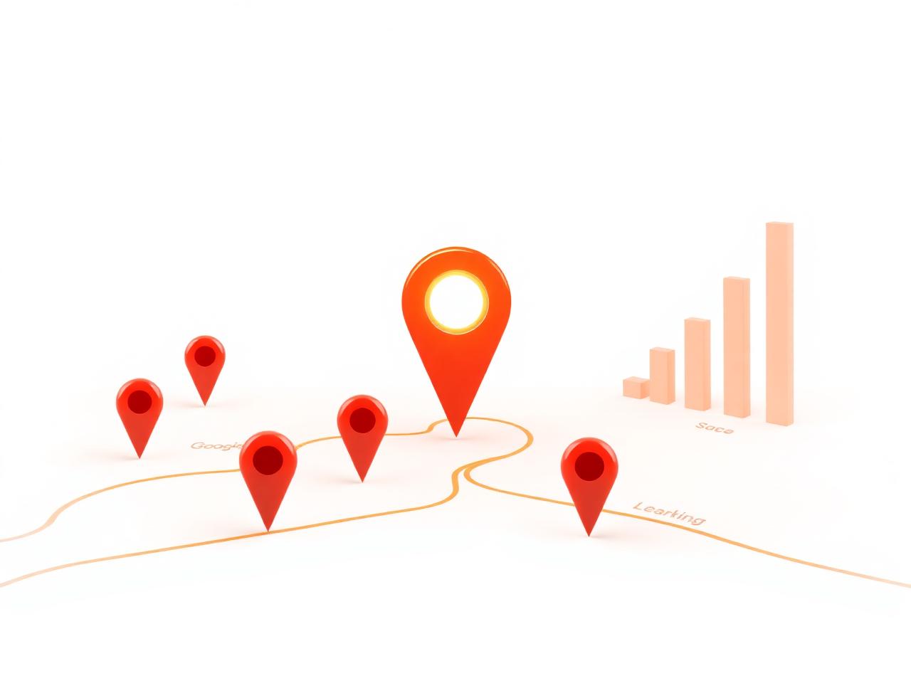 Local business ranking on Google Maps with rising performance chart
